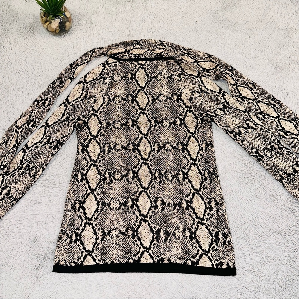 Chico’s Python-Print Tie Neck Sweater - image 3